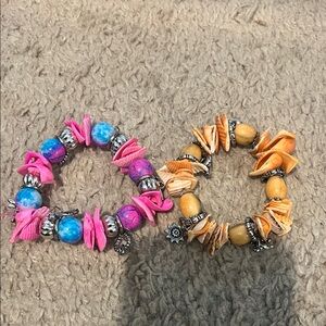 EUC Girls Colorful Beaded Stretch Bracelets